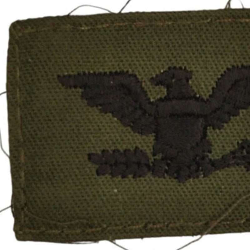 Vintage US Army USAF Colonel O‑6 Subdued OD Rank Patch 2‑1/8" × 1‑3/8" TE Sew‑On
