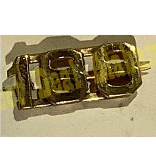 Early/Mid 1900s Brass C-Clasp Number "188" Collar Device 3/8"H Hat / Lapel Pin