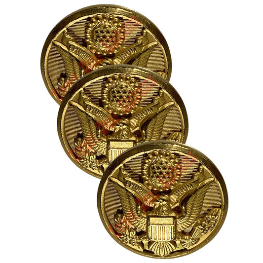 3-PK (Mid Century), Waterbury Company Brass Buttons w/ Eagle Seal, 5/8"D