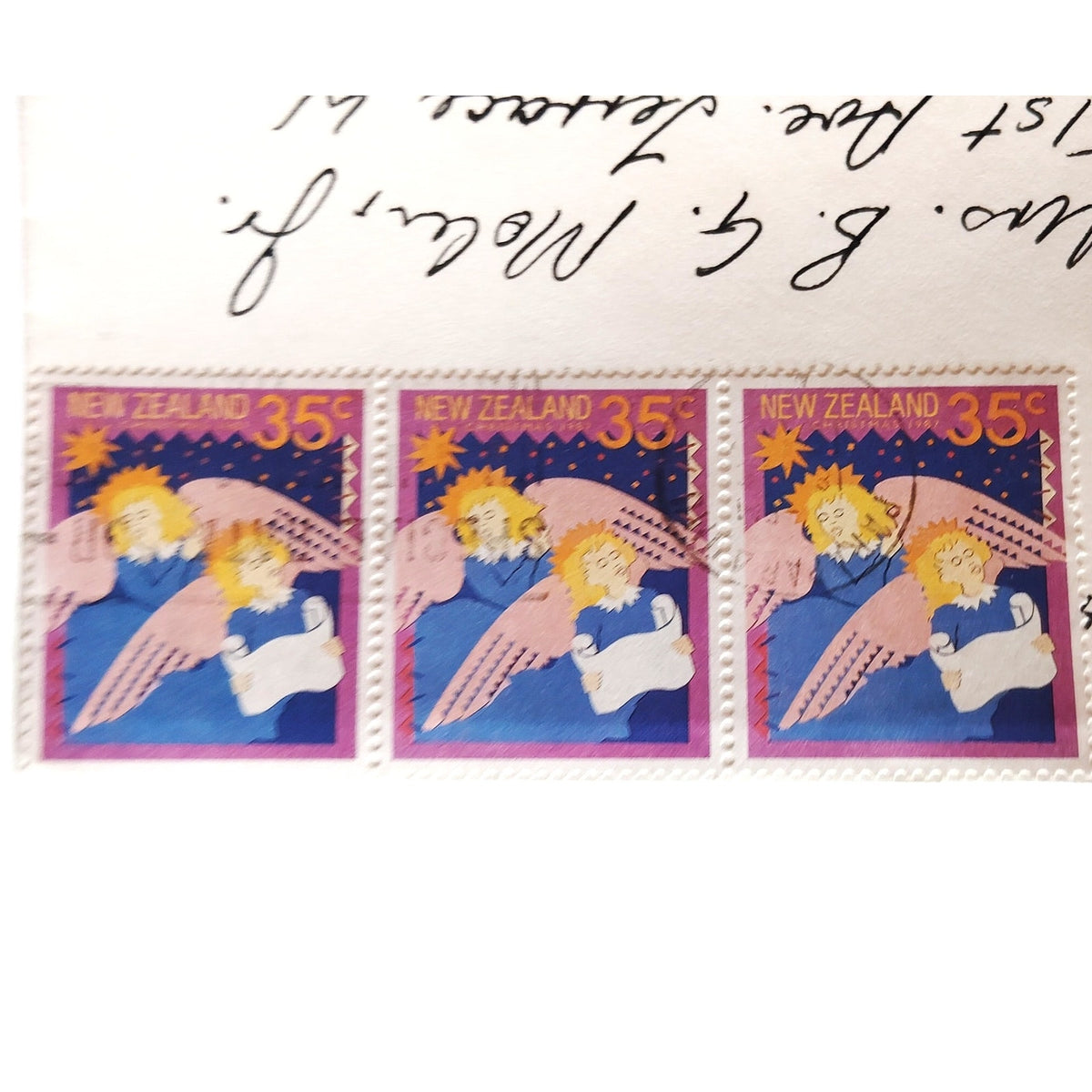 1987 New Zealand Christmas 35c Stamp Cover Airmail Florida Hallmark