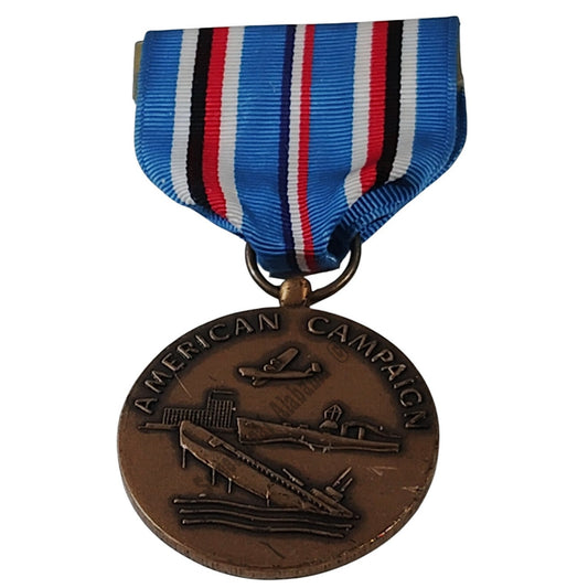 1941-1945 American Campaign Medal Pinback, 1-1/4"D x 3"H Overall