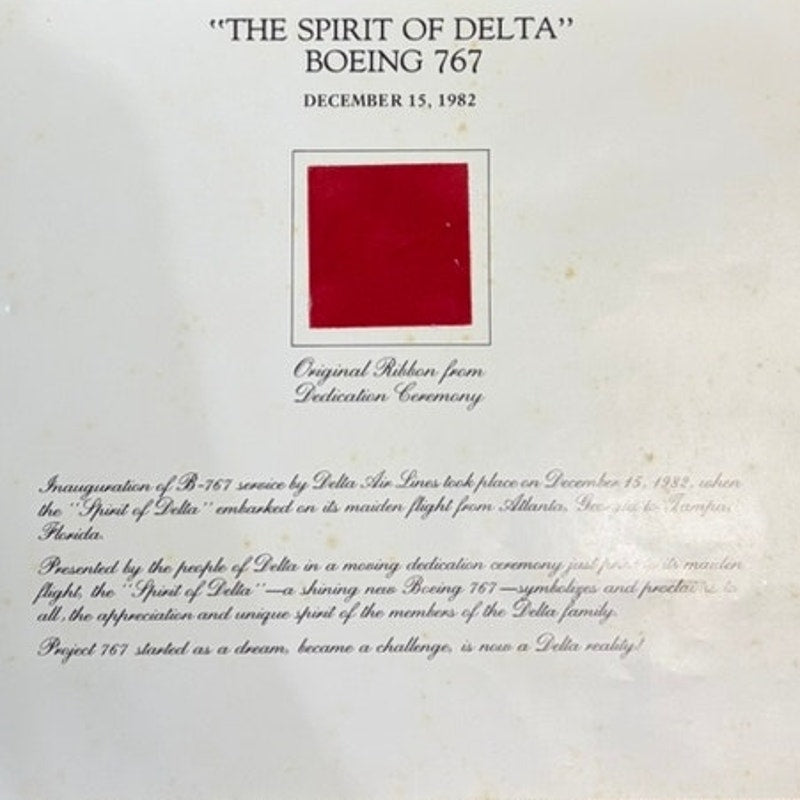 Delta Air Lines Spirit of Delta 1982 Ribbon Swatch Poster VTG Estate Memorabilia