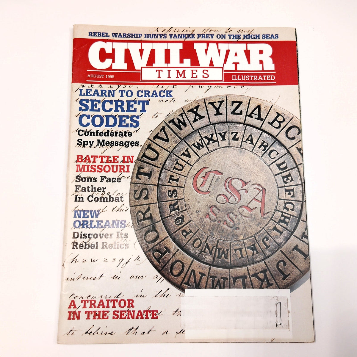 Civil War Times Illustrated August 1995 Magazine Secret Codes Missouri Battle