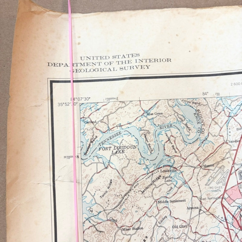 Vintage 1972 USGS Great Smoky Mountains National Park Map 36x29 - Damage Noted