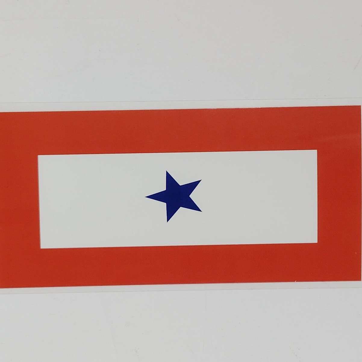 Single Star Service Ribbon Decal  5" x 3" Blue Star Banner, Vinyl Bumper Sticker