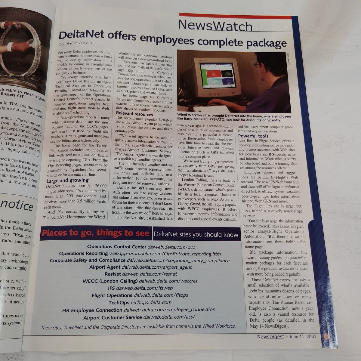 Delta News Digest - June 11, 2001 - "Happy Birthday SkyTeam" Airline Magazine