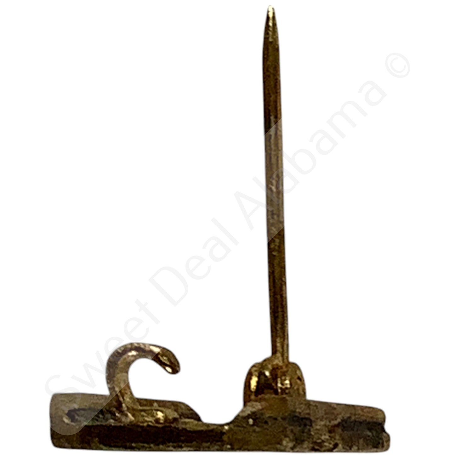 Early/Mid 1900s Brass C-Clasp "106" Collar Device 3/8"H Hat / Lapel Pin