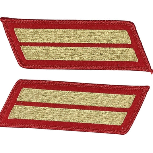 1 Set- 8 Year US Marine Corps Service Stripe (2) Female - Gold on RED