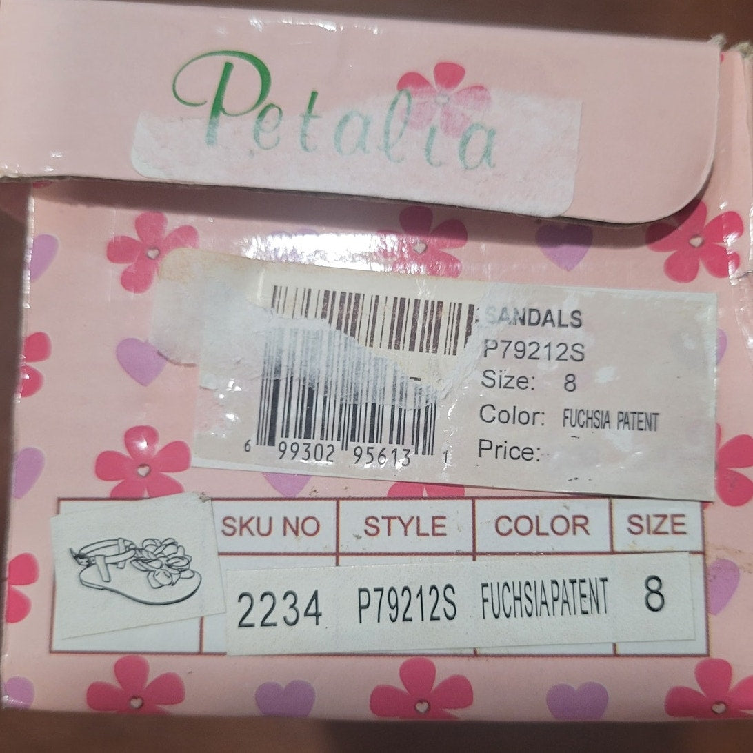 Petalia Toddler Girls' Sandals, 8,  Black Patent - Black Mesh Flower Sandal