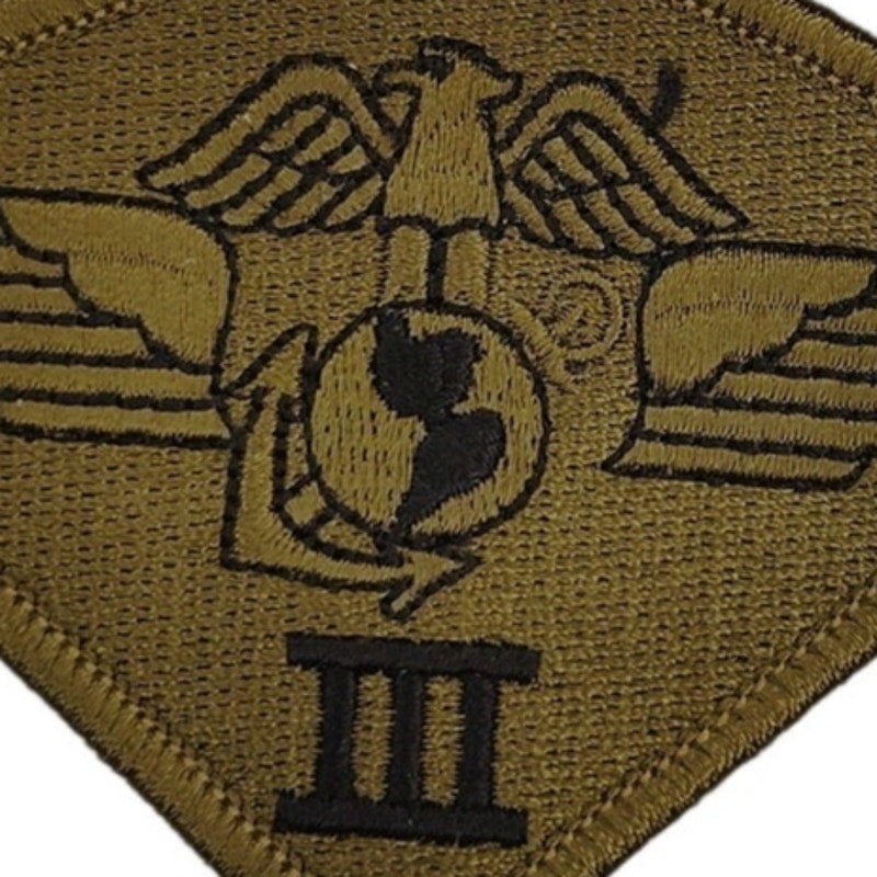 USMC 3rd Marine Aircraft Wing Subdued OD Patch 3‑7/8" × 2‑3/4" Merrowed