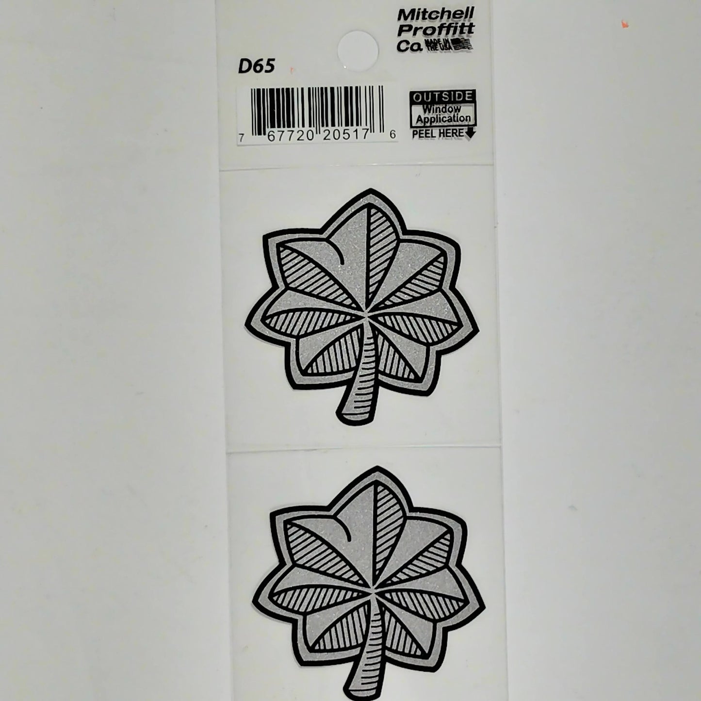 Officer Rank O-5 Silver Leaf Decal Set – 2" x 2" Each – Vinyl – Window Mount– D6