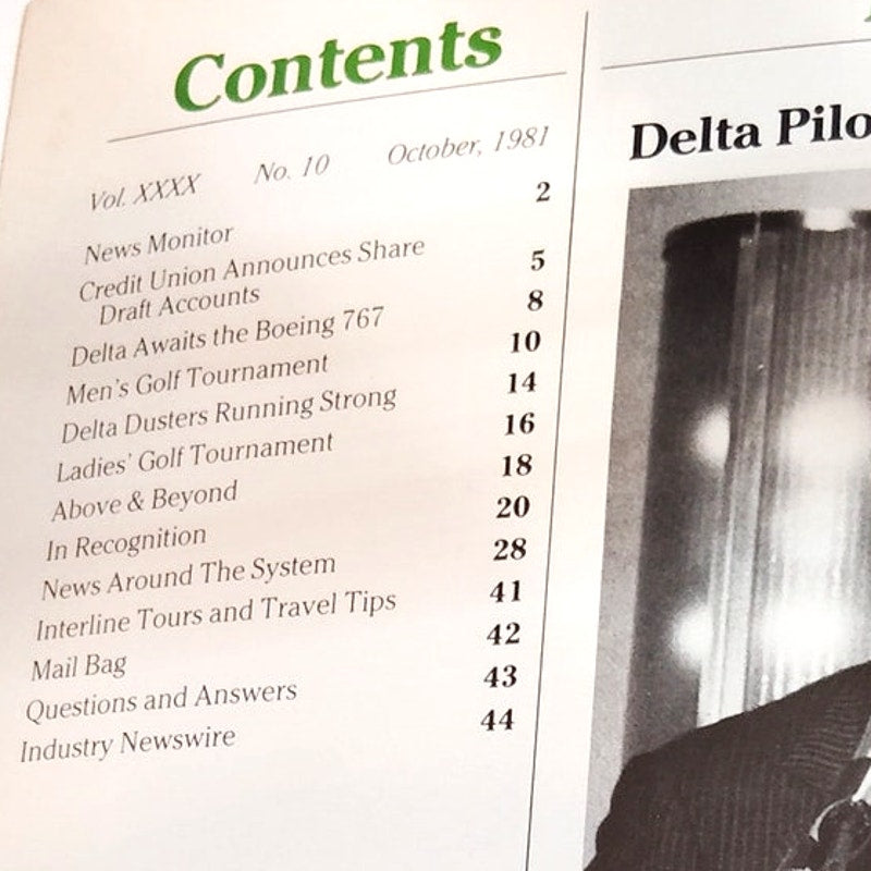 Delta Digest October 1981 - 25th Annual Men's Golf Open - Vintage Magazine