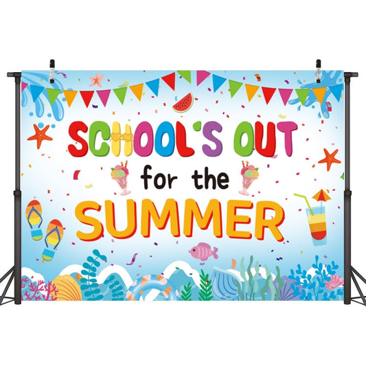School's Out for The Summer Backdrop – 7 x 5 FT. End of School Year Party Banner