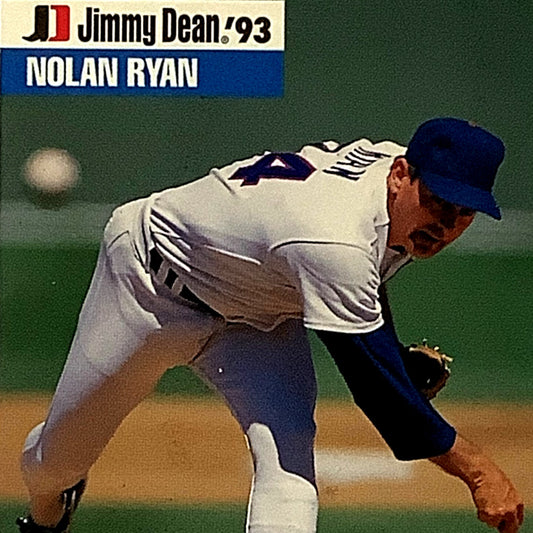 1993, Nolan Ryan Texas Rangers, MLB, Jimmy Dean '93 Ltd Ed., Card 16, EX/NM