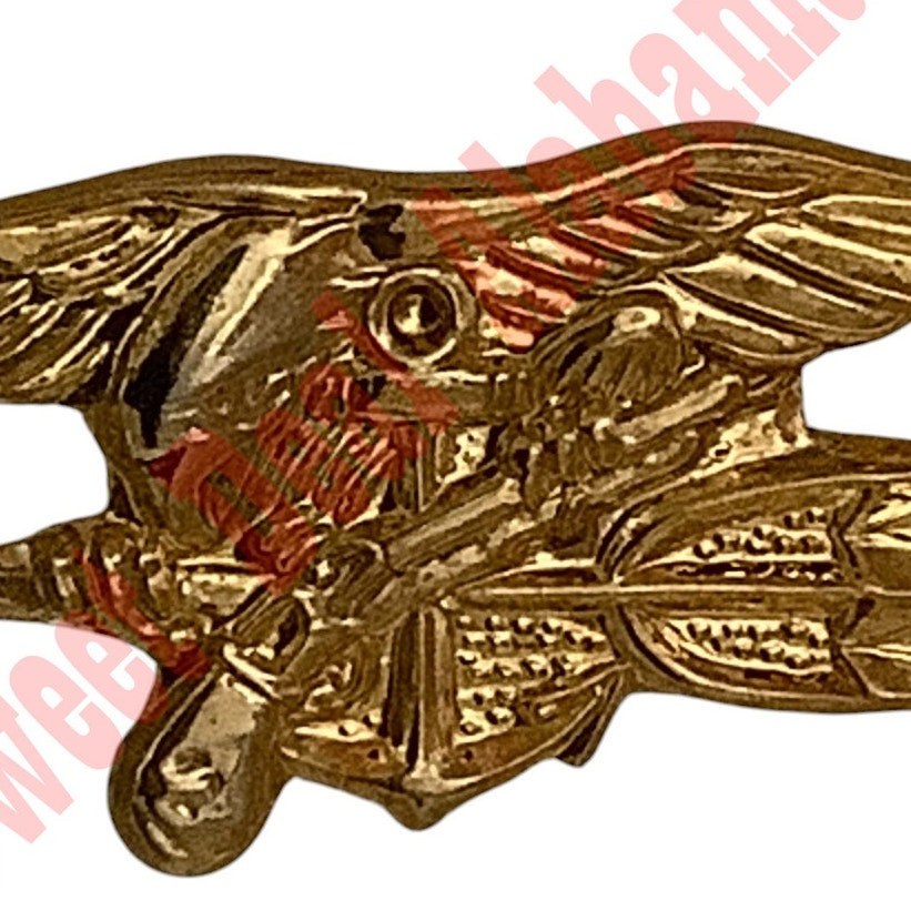 U.S. Navy SEAL Trident Beret Badge, Hat, Lapel or Tie Pin 1/2"H x 1-1/8"W