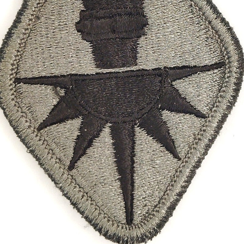Vintage US Army Military Intelligence School Center ACU Patch Hook Backing 3"