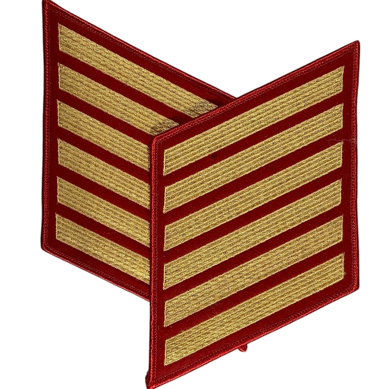 1 Set 24 Year US Marine Corps Service 6 Stripes - Gold/Red- 6-3/4"H x 4-1/8"W