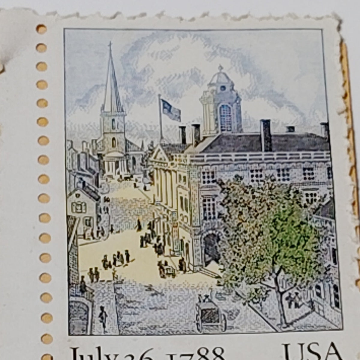 1988 USA 25 Cent New York Statehood Bicentenary Letter Stamp Pre-Owned
