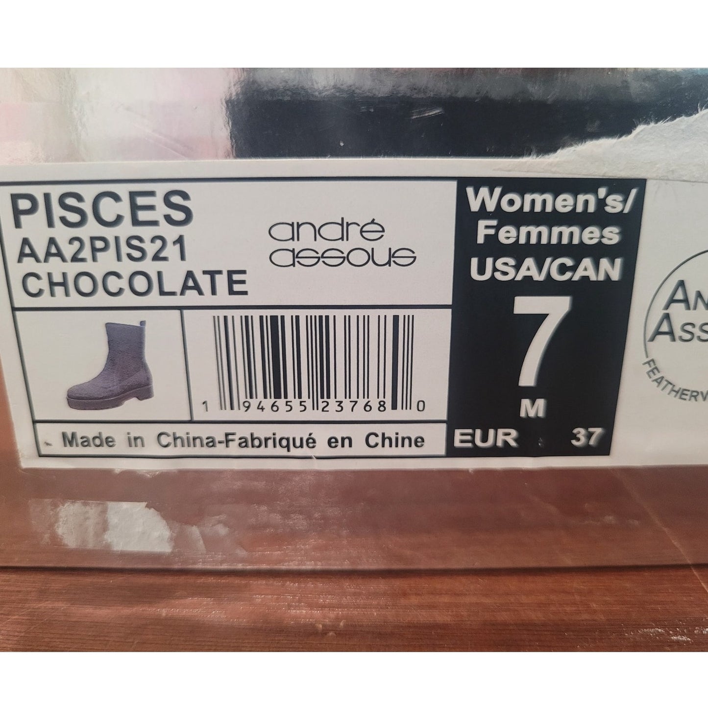 André Assous Pisces Bootie, Chocolate, Womens 7M, Sock Knit Ankle Boot, AA2PIS21
