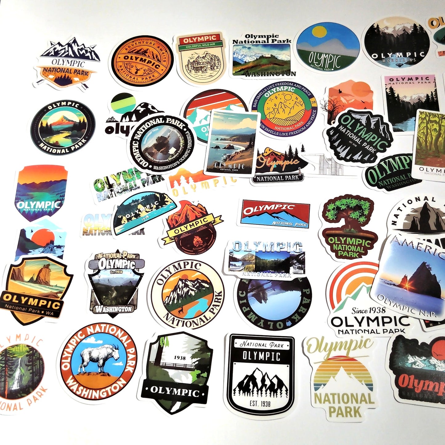 64‑Pc Olympic National Park Vinyl Sticker Pack Waterproof Decals