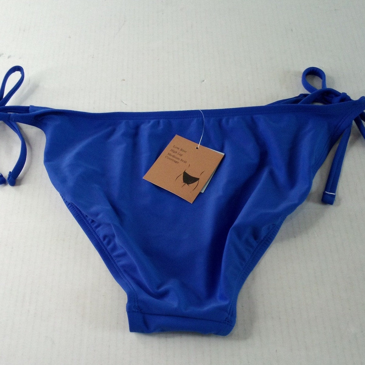 Shade & Shore Side‑Tie High‑Leg Bikini Bottom Cobalt Blue XL (16), Med Coverage