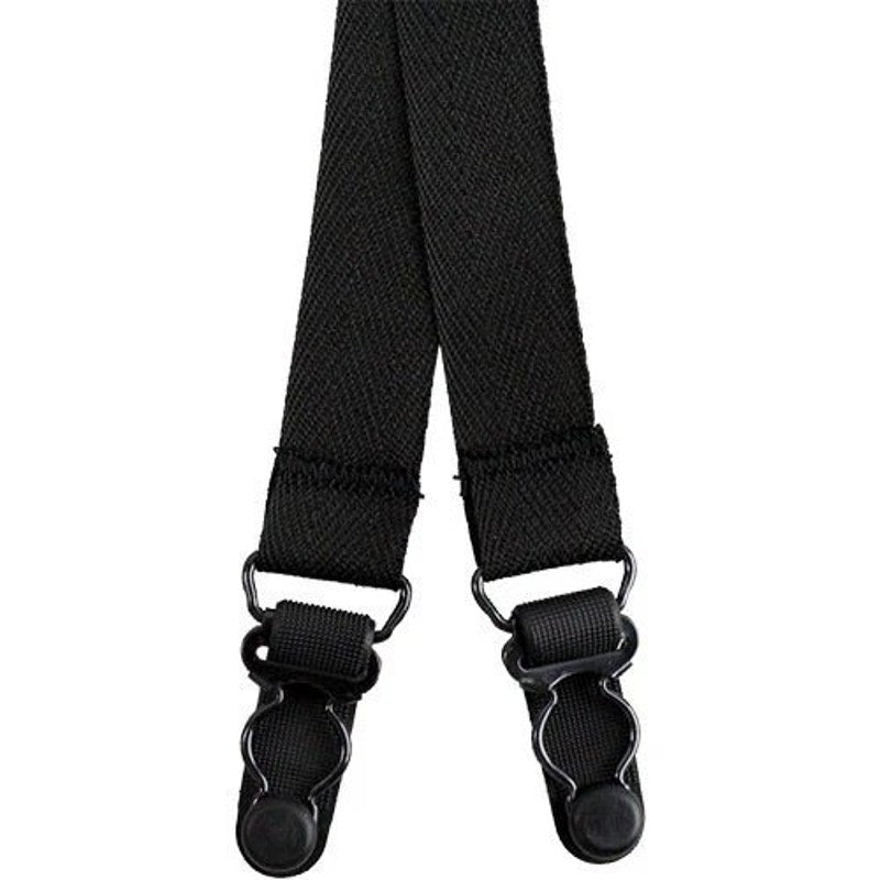 Shirt Stays – Black with Stirrup Style Garter Clip & Heel Loop, 1 Pair