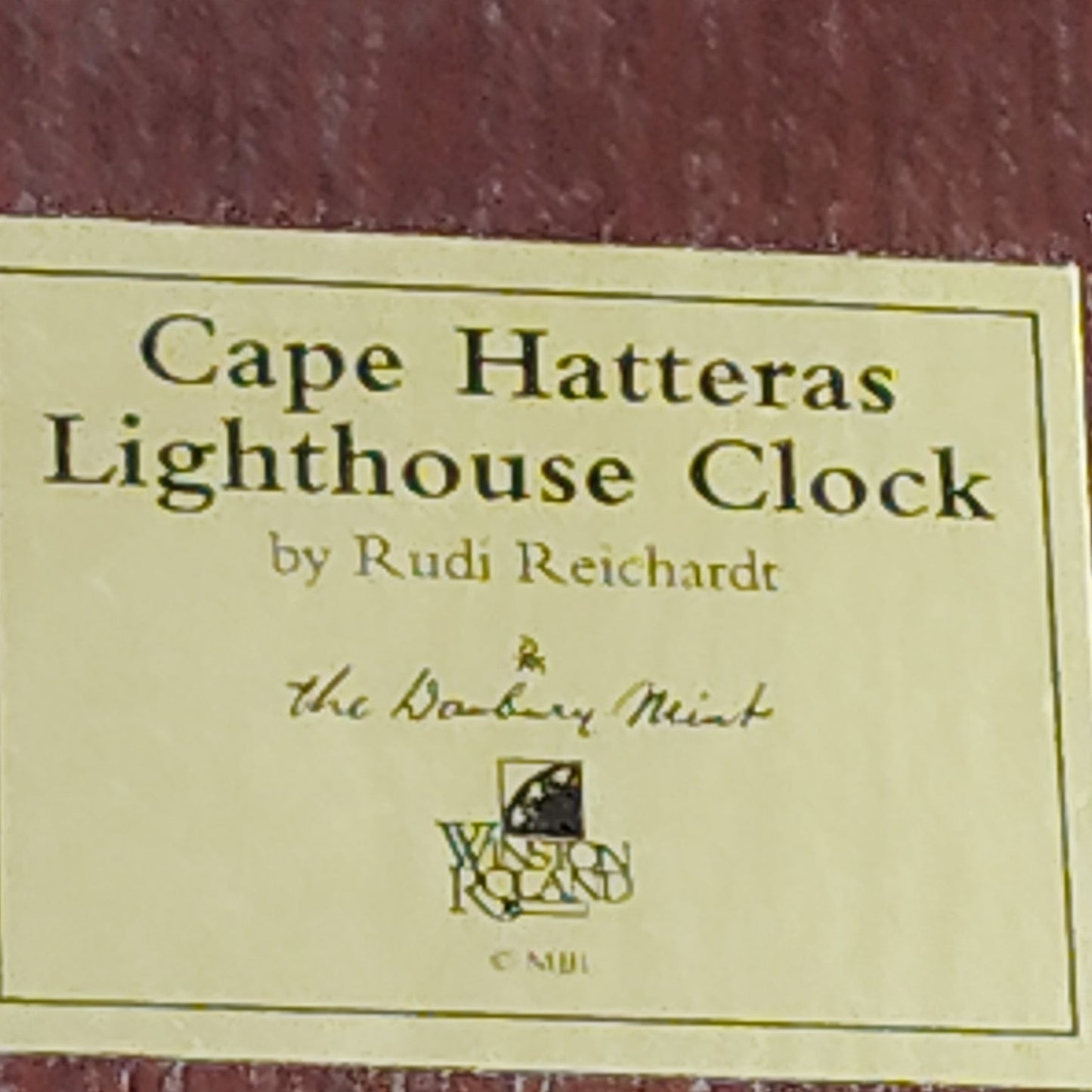 VTG 1992 Danbury Mint Cape Hatteras Lighthouse Banjo Wall Clock 25" Quartz