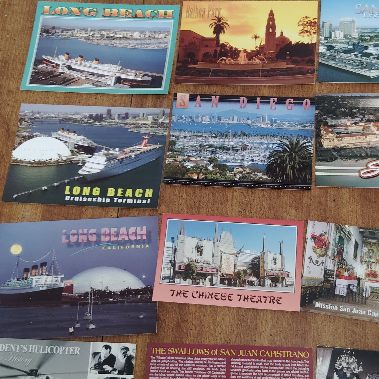 20 Pcs -VTG  AZ NV CA Postcards - San Diego, Long Beach, San Juan Capistrano