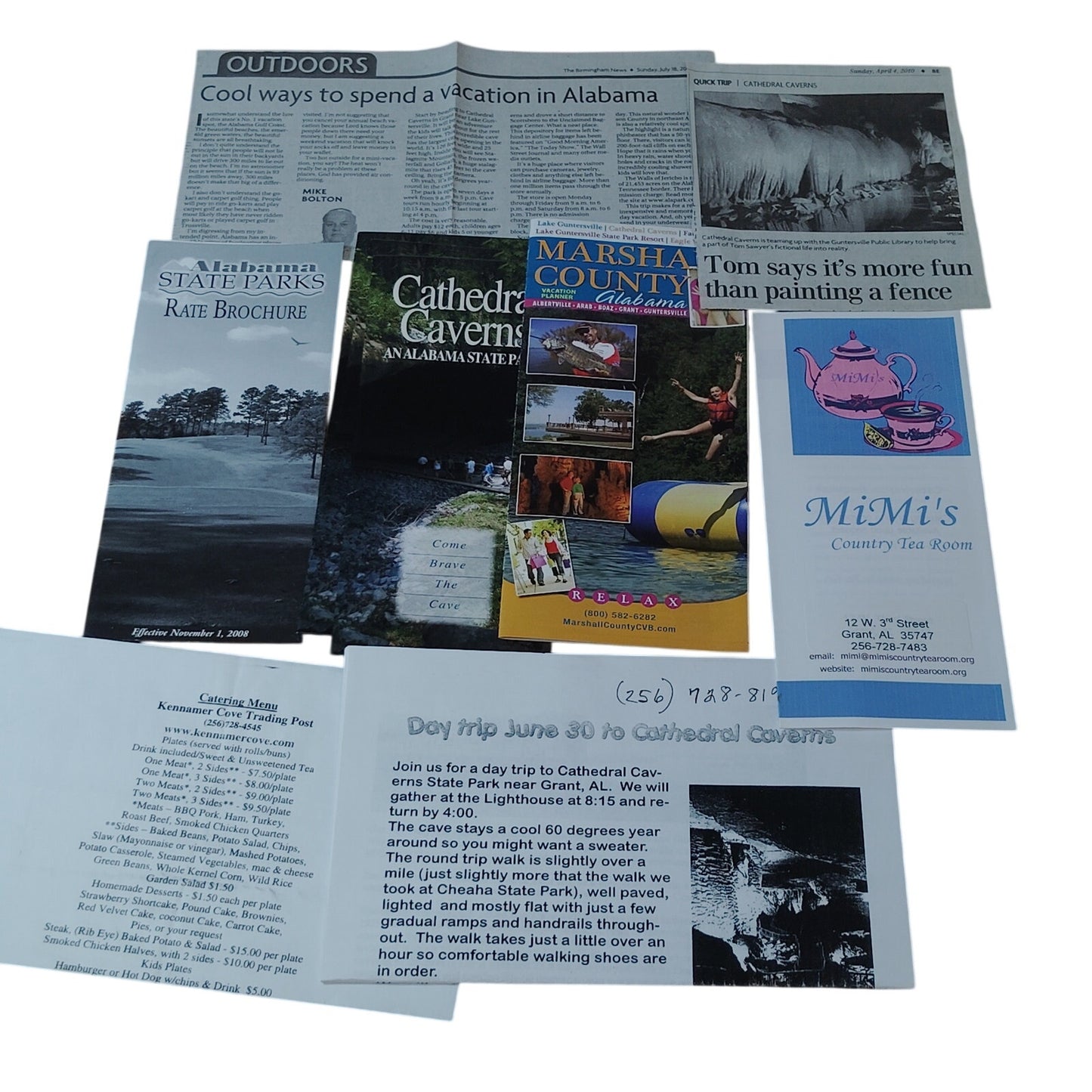 Cathedral Caverns SP Alabama Travel Ephemera Souvenir File Folder Bundle