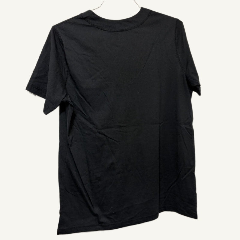 LBW Knits Women's Black Button-Down V-Neck Top Size M, Polyester/Cotton Blend