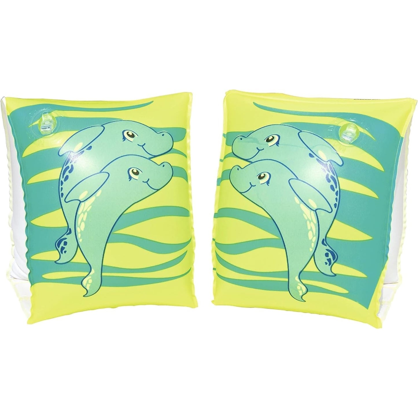 Kids Armbands Floaties, Dolphins, Ages 3-6, 6.5" x 5" x 6" Inflated, H2O Go! Yellow