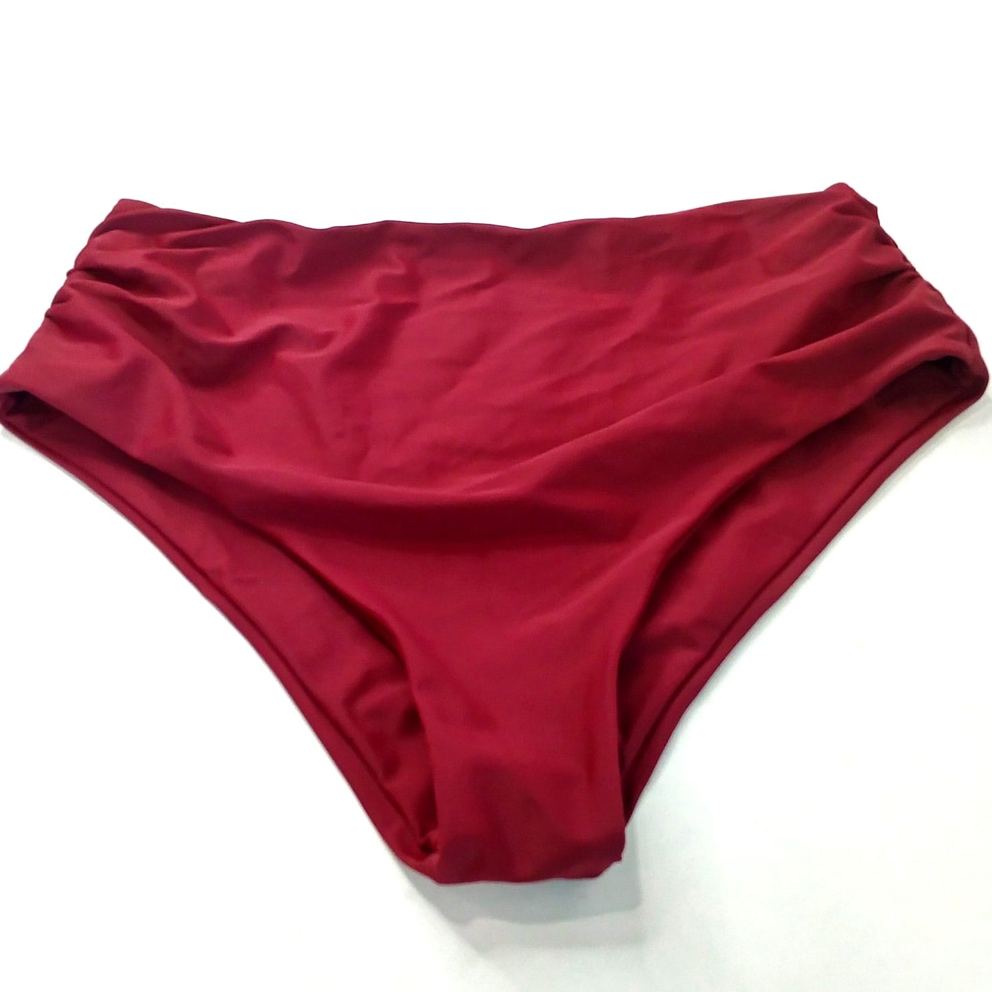 Zaful Red High Waisted Bikini Bottoms Women’s Large (US 8) Swimwear