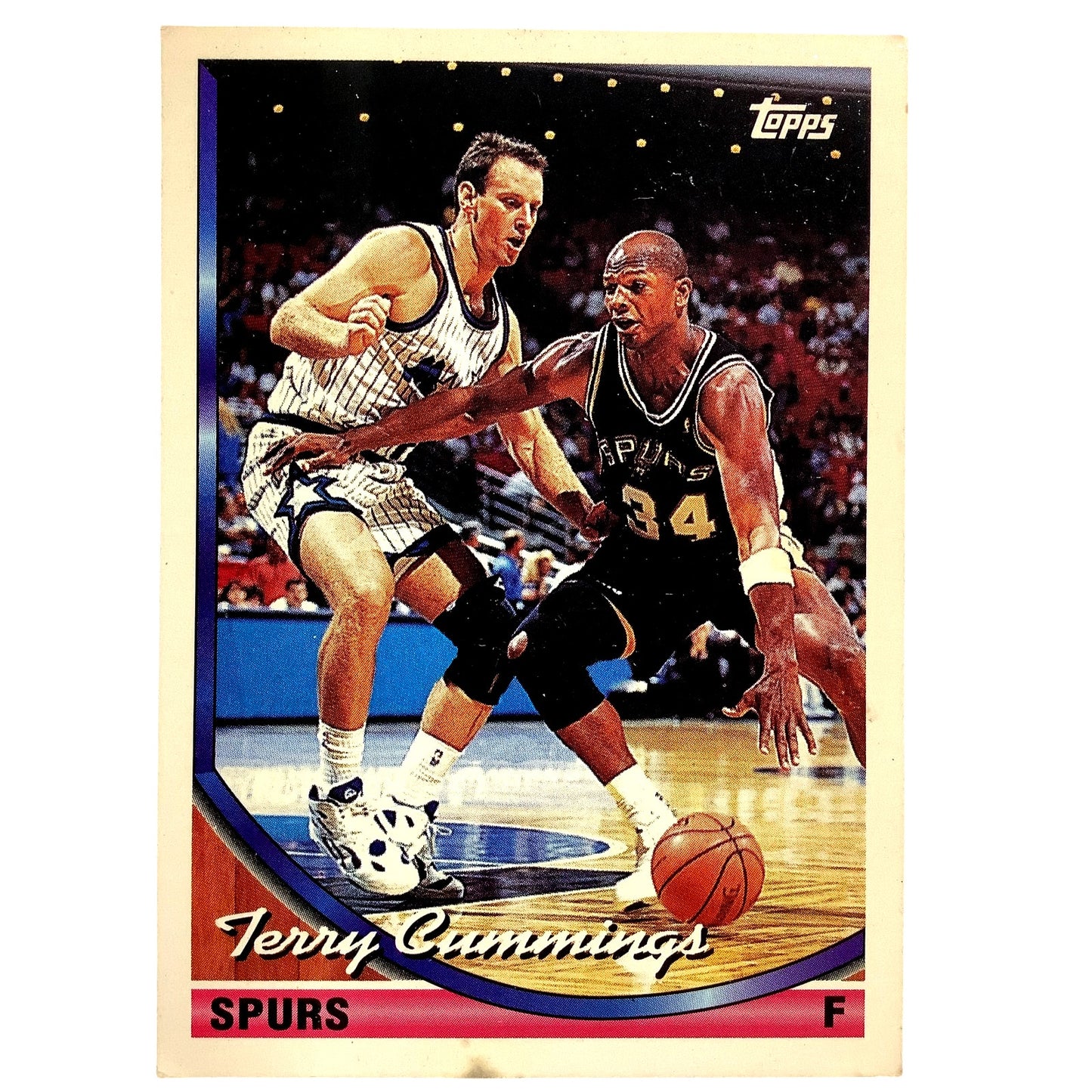 Terry Cummings, San Antonio Spurs, 1993 Topps Collector's Card 273, EXC