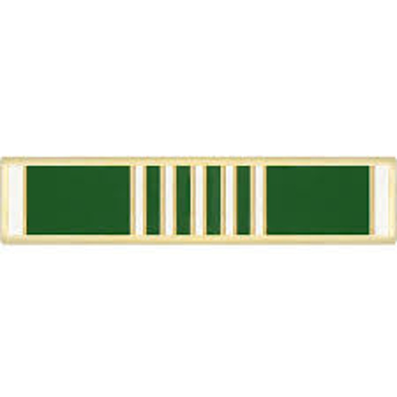 Army Commendation Medal Mini Ribbon Pin – 11/16" × 1/8" – Gold Trim - Hat, Lapel