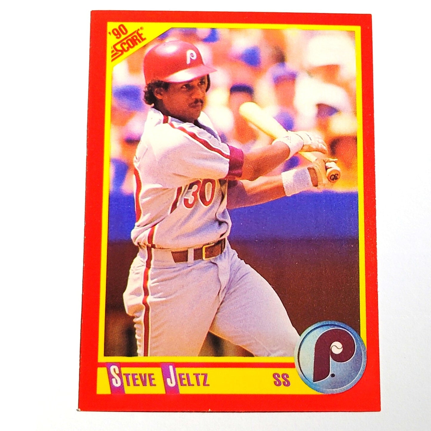 1990 Score Steve Jeltz #421 Philadelphia Phillies Infielder MLB Baseball EX