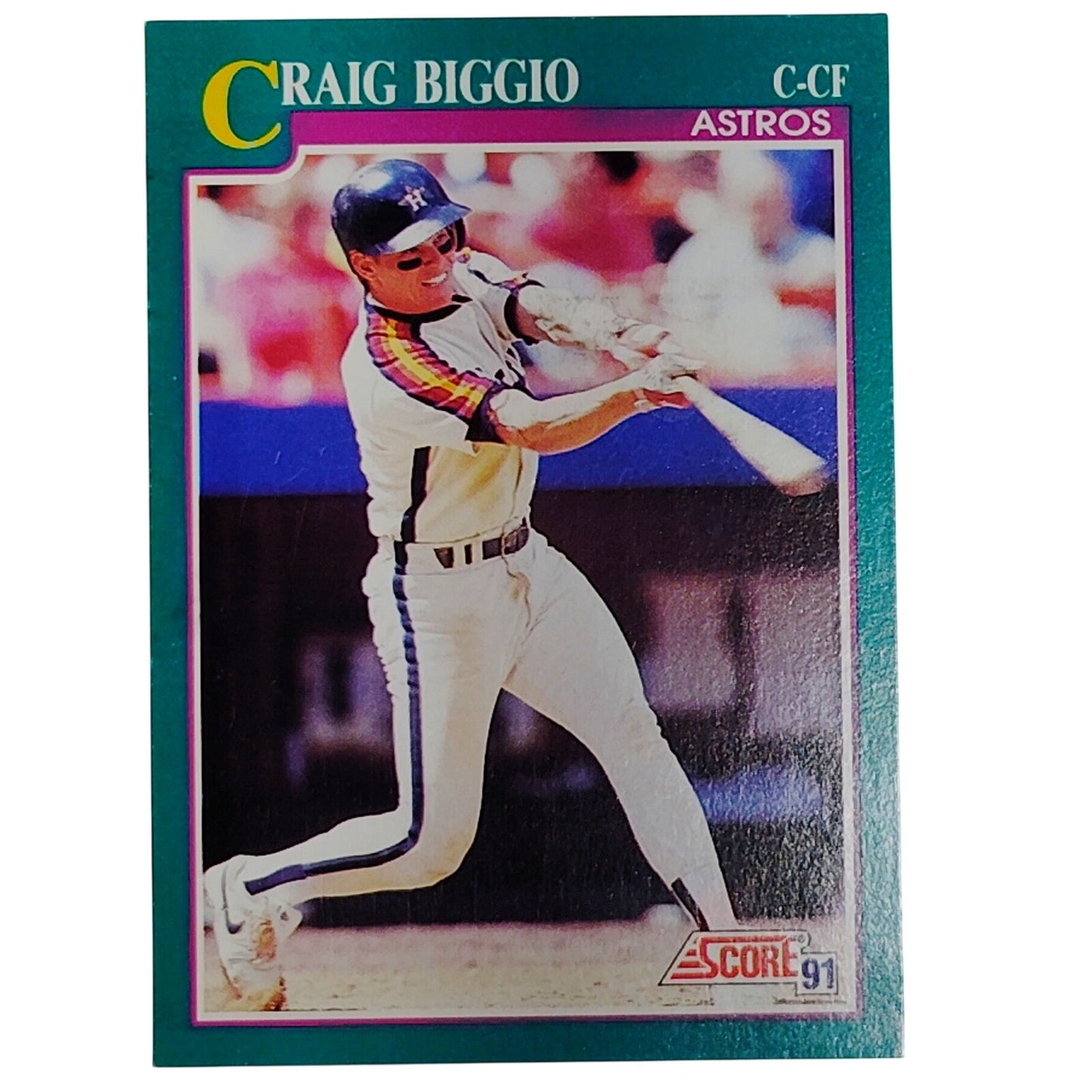 1991 Score Craig Biggio Card #161 Houston Astros C/OF VG/EX