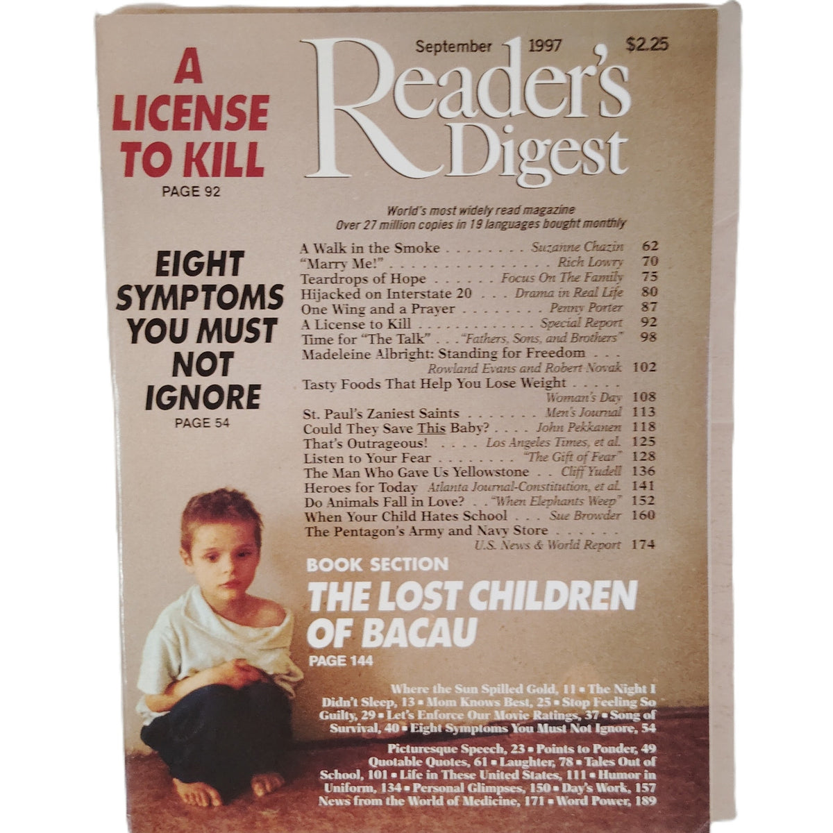 Vintage Reader's Digest September 1997 Magazine - Lost Children of Bacau