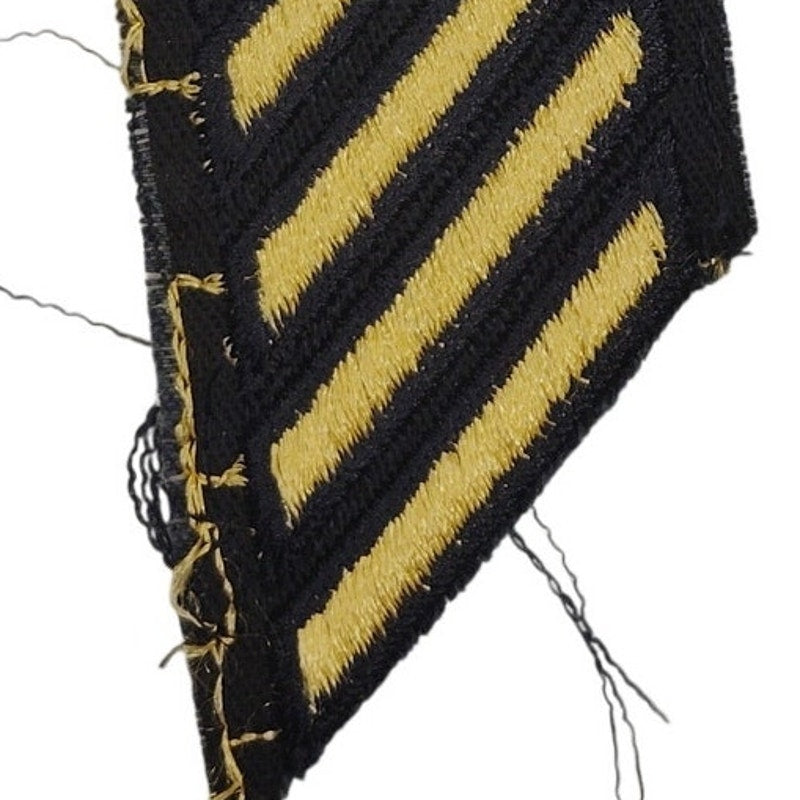 Army Service Stripes Hash Marks 6‑Stripe (18 Yr) Gold on Black Cut Edge Sew‑On