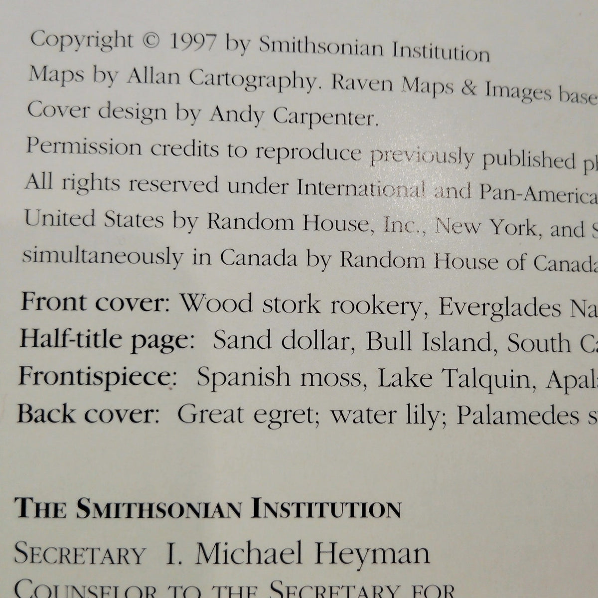Smithsonian Guides to Natural America Southeast SC GA AL FL Softcover, 1997 LN