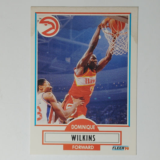 1990 Fleer Dominique Wilkins #6 Atlanta Hawks Hall of Fame Forward Card