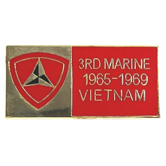 USMC 3rd Marine Division Vietnam 1965‑1969 Novelty Pin 1" × 1/2"