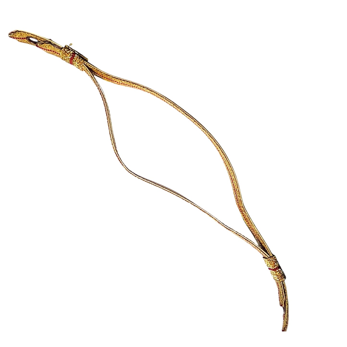 Marine Corps Officer Dress Cap Chinstrap, Gold and Scarlet 3/8"W