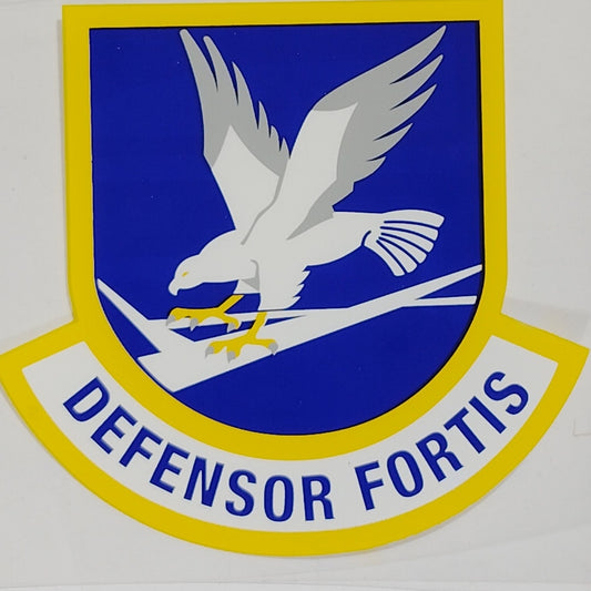 USAF Security Forces Decal “Defensor Fortis” 4.25" x 4" Vinyl – Outside Window
