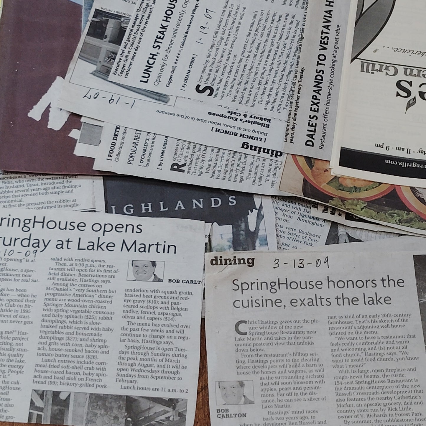 Vintage Alabama Restaurant Ephemera Collection 2005-2009 - Unique State History