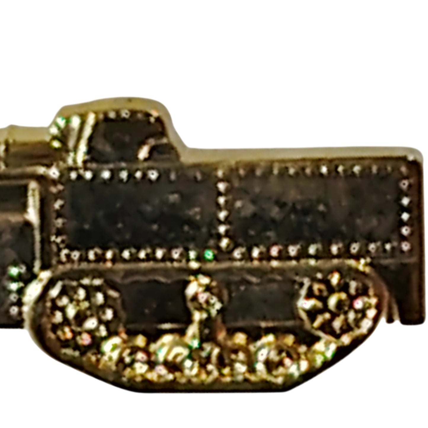 WWII Tank Destroyer Hat Lapel Brooch Pin - Shiny Brass Tone 1-1/2"W x 5/8"H