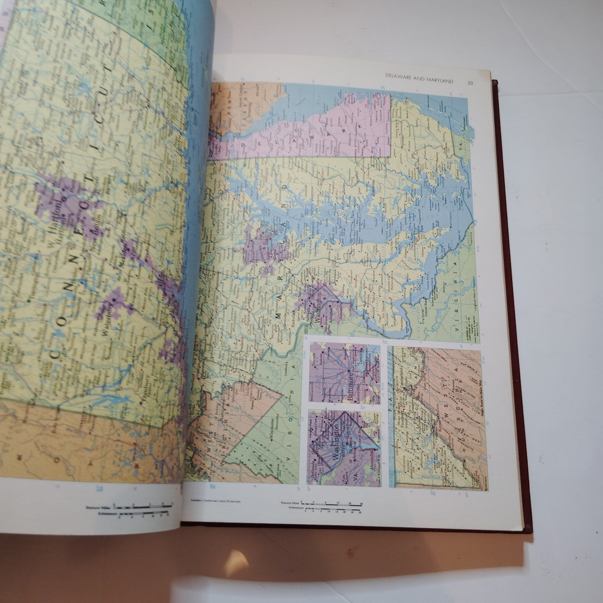 VTG 1973 Rand McNally World Atlas Imperial Edtn Oversized HC Burgundy Gold‑Foil
