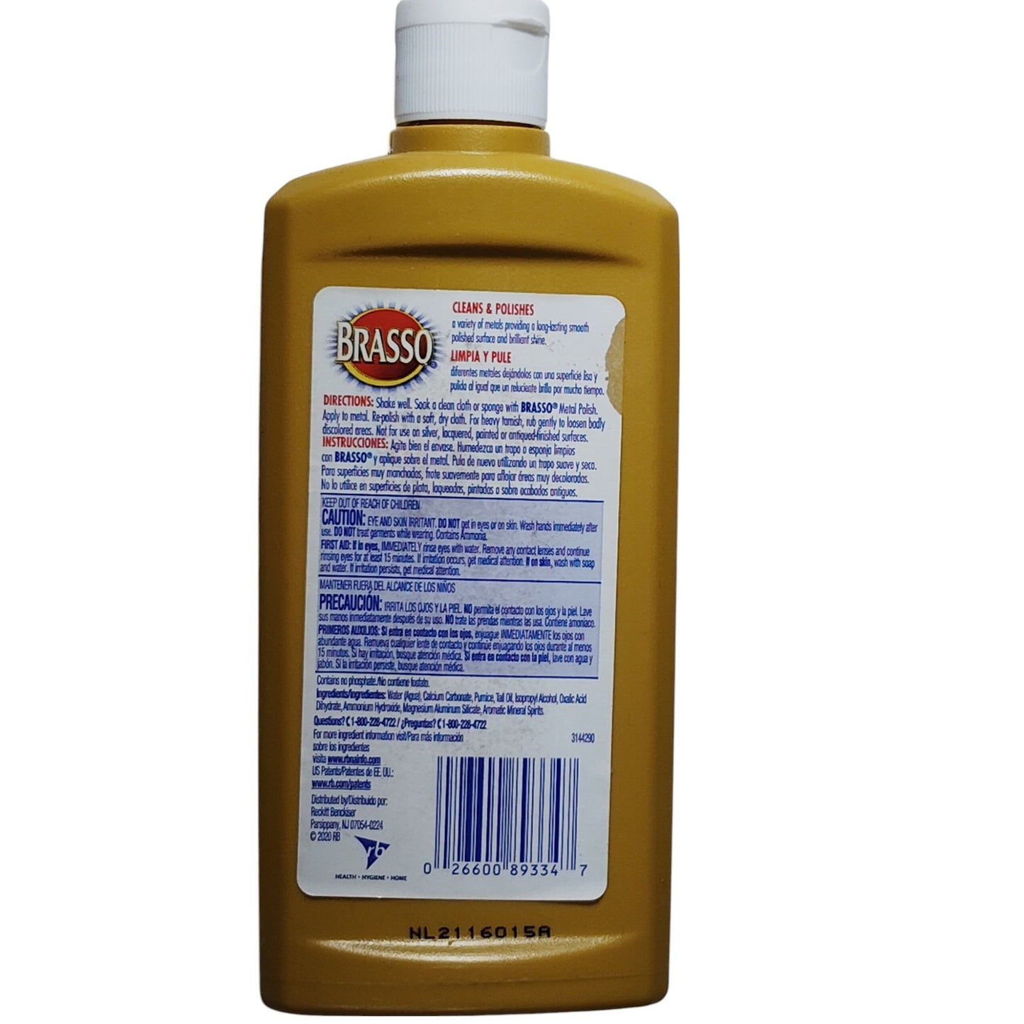 2 Bottles Brasso-2660089334 Multi-Purpose Metal Polish 8 oz Each