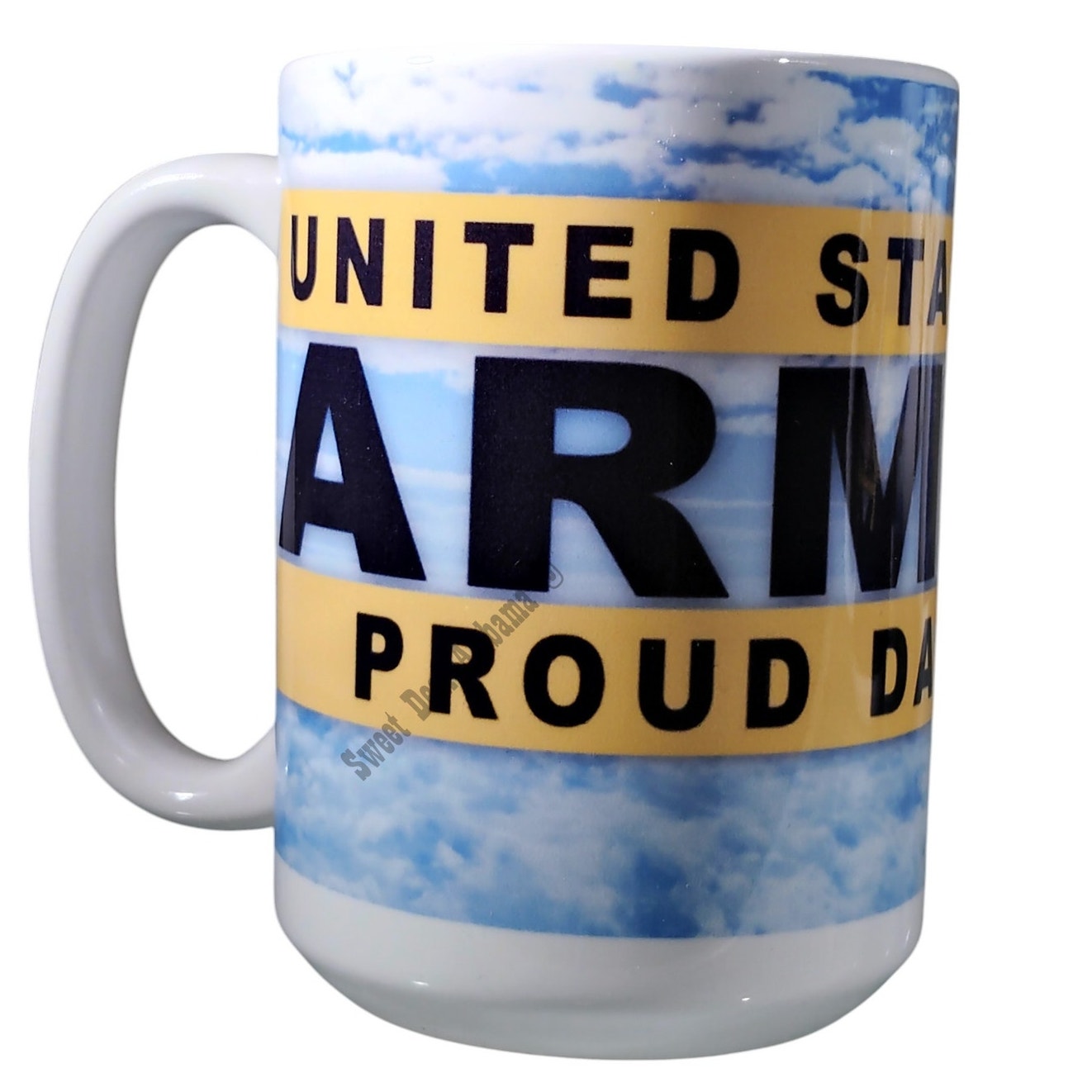 Orca Proud Army Dad w/ Army Emblem Ceramic Large Handled 12 Oz. Coffee Mug