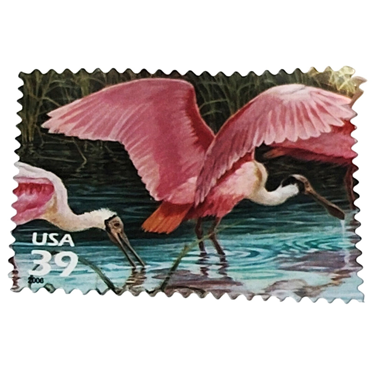 2006 USPS 39c Pink Roseate Spoonbill Bird Unused Postage Stamp - Water Scene