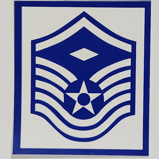 USAF First Sergeant (E-7) Vinyl Decal Bumper Sticker 2.5" x 3" Diamond & Chevron